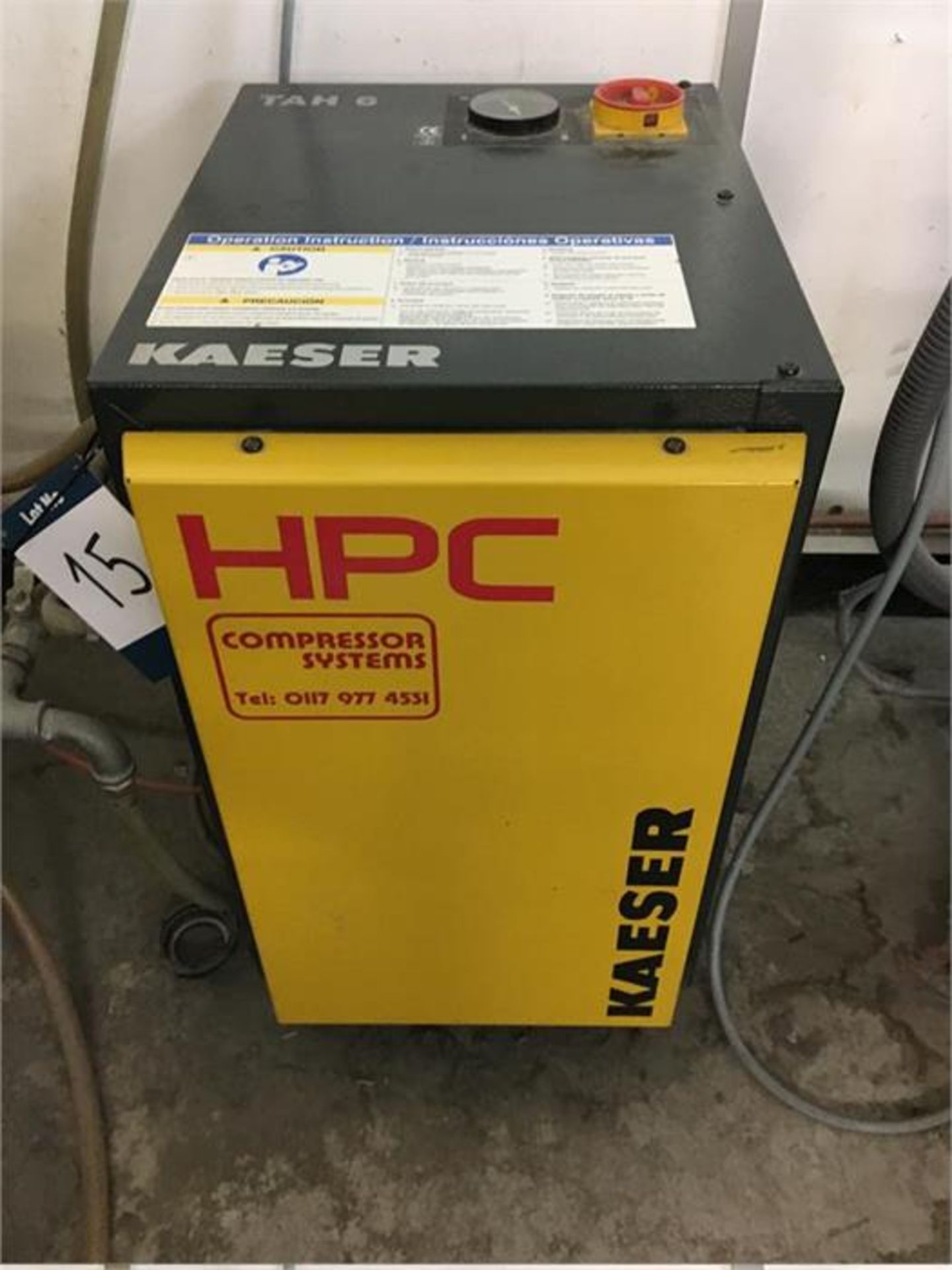 Kaeser SX6 rotary screw air compressor complete with Kaeser TAH6 dryer, Serial Number: 4330 Year: - Image 5 of 5
