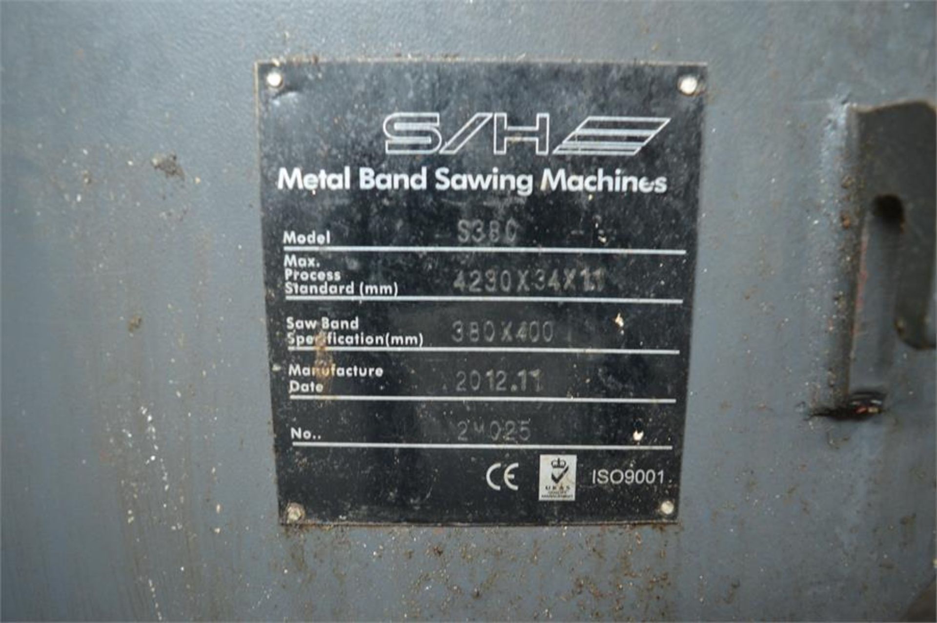 Addison, Model: S380 II, horizontal metal bandsaw, Serial No. 2M025 (2011) - Image 4 of 4