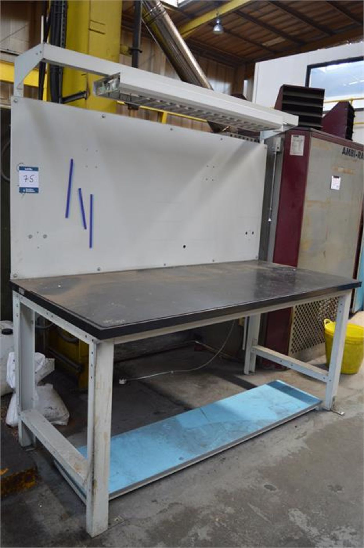 2 x Inspection workbenches with overhead lights