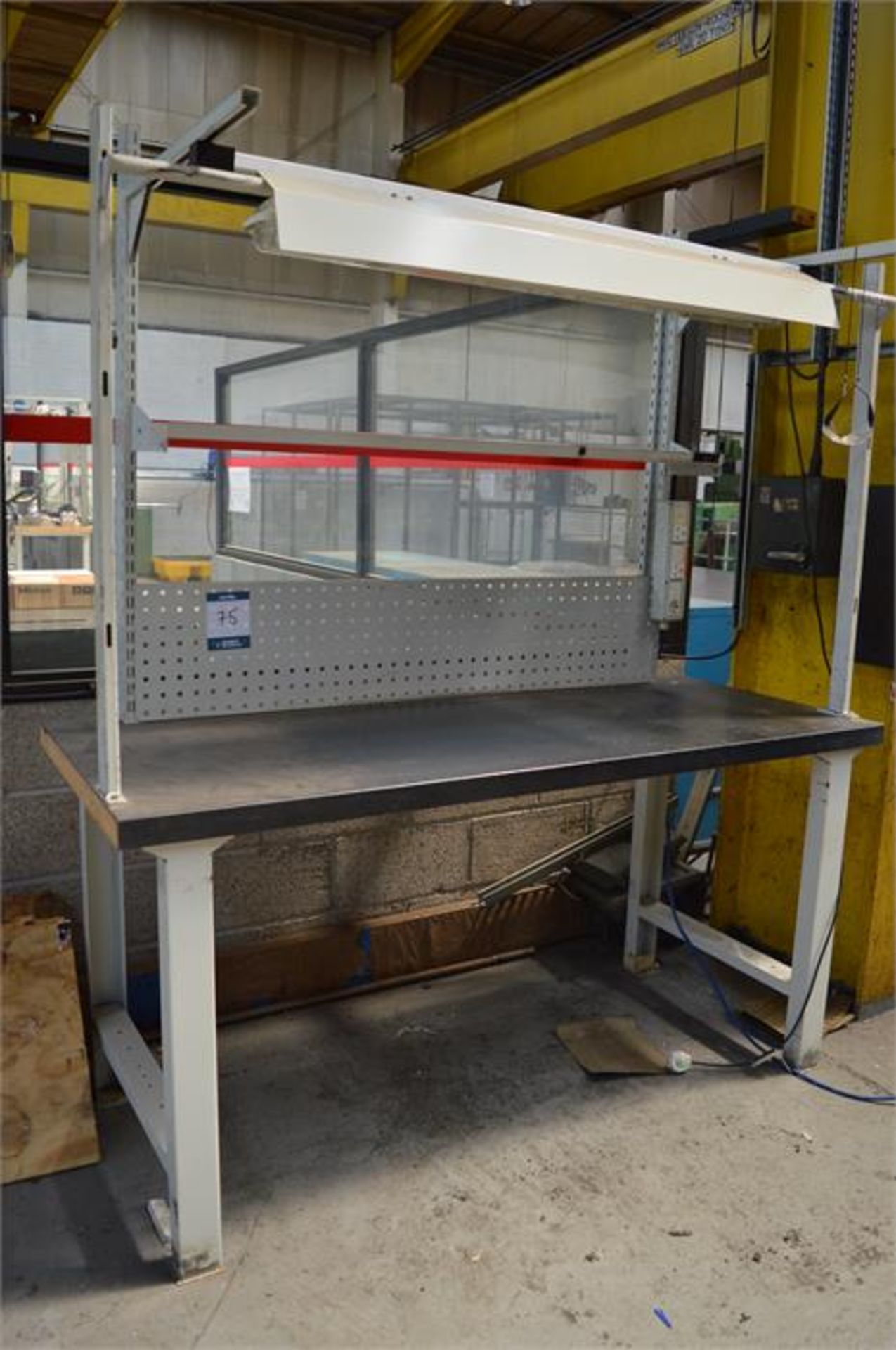 2 x Inspection workbenches with overhead lights - Image 2 of 2