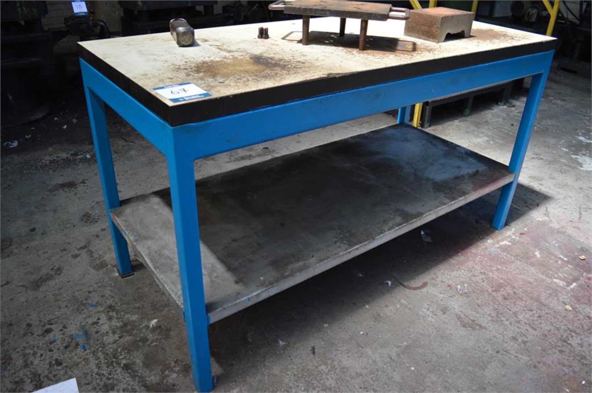 2 x steel workbenches with shelves, both 80cm x 180cm x 100cm (h) - Bild 2 aus 2