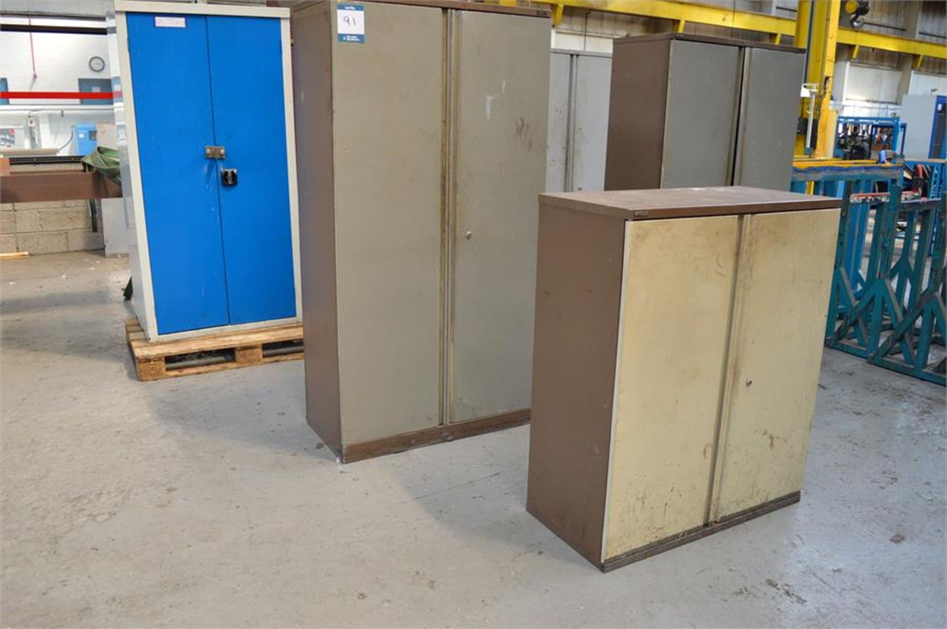 6 x various steel 2 door cupboards, as lotted