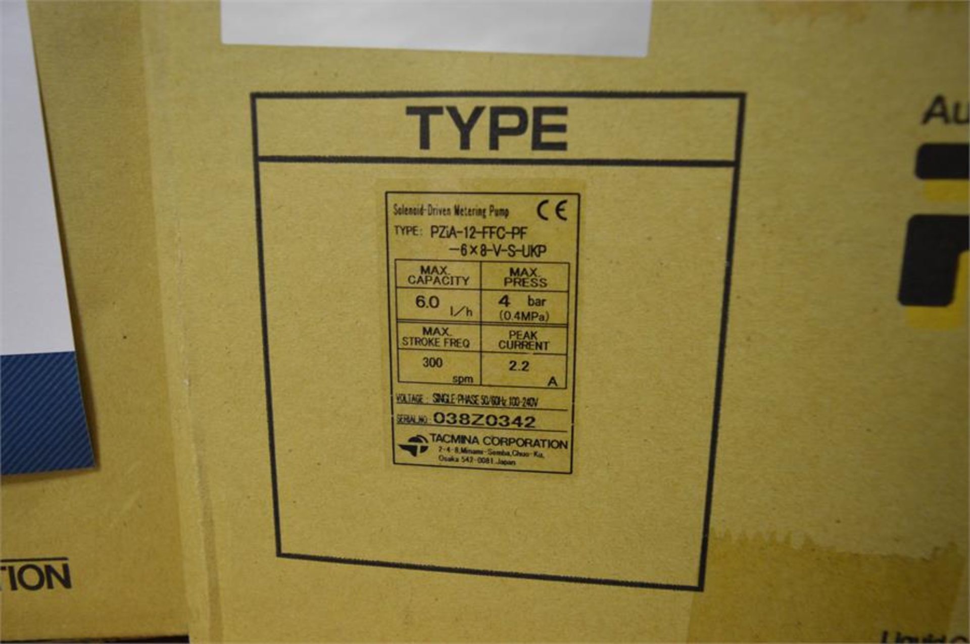 2 x Tacmina, PZiA-12-FFC-PF-6X8-V-S-UKP, solenoid-driven metering pumps (boxed/opened) - Image 2 of 2