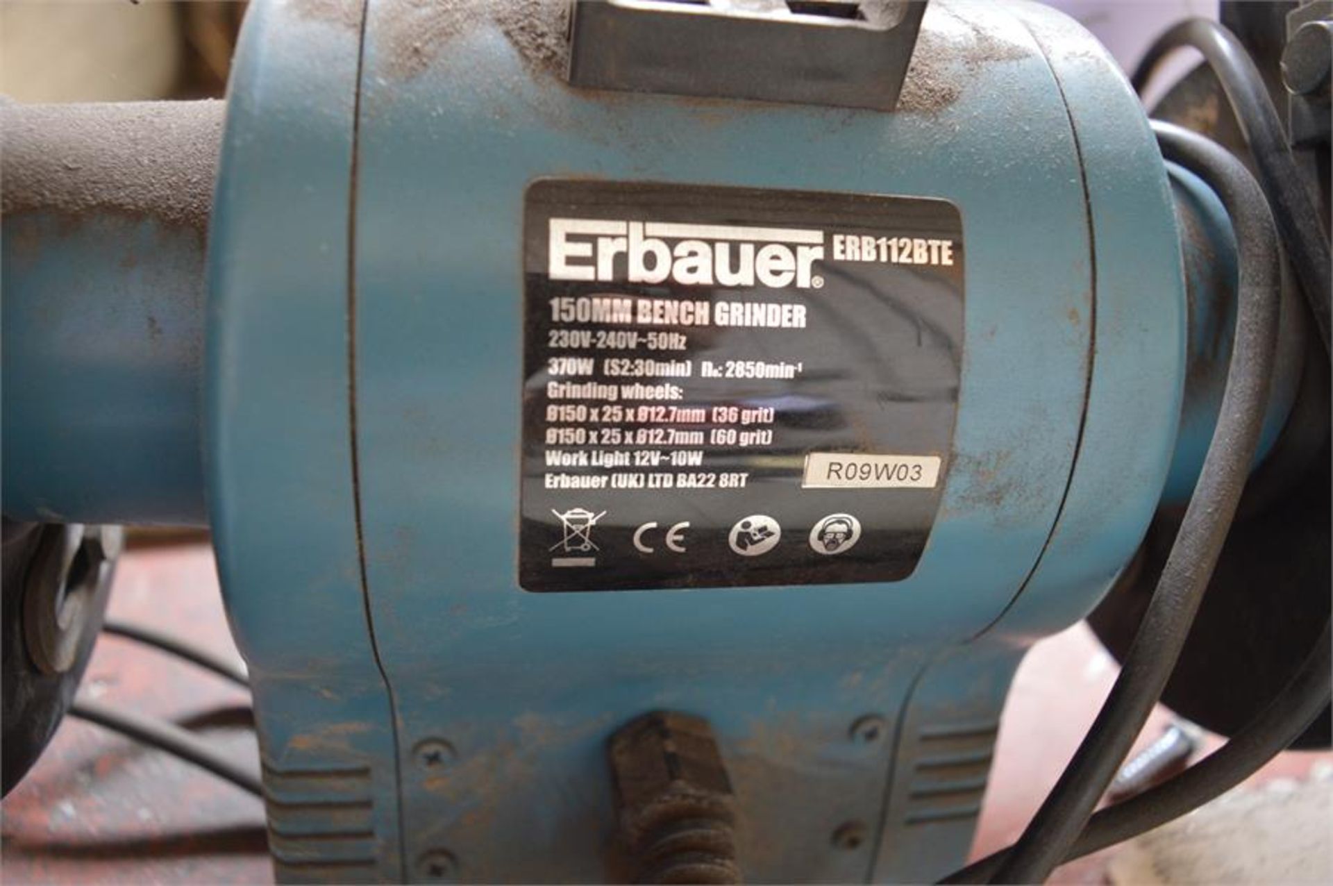 Erbaurer, ERB112 BTE, 150mm double ended bench grinder, Serial No. RO9W03 - Image 2 of 2