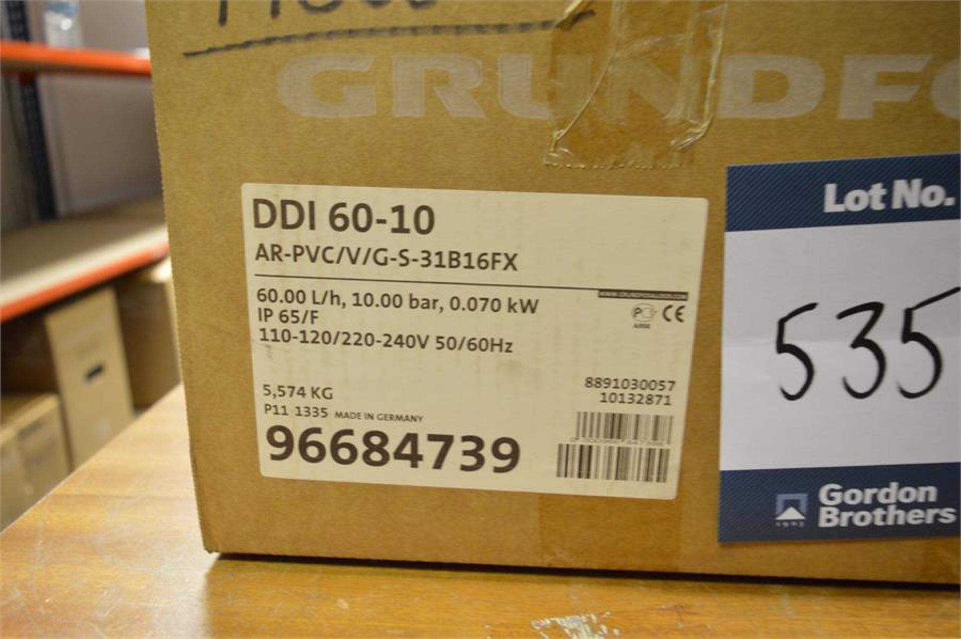 Grundfos, Type DDI-222/DDI60-10 AR-PVC/V/G-5-31 B16FX dosing pump, capacity 60 L/H/10 bar (boxed/ - Image 2 of 2