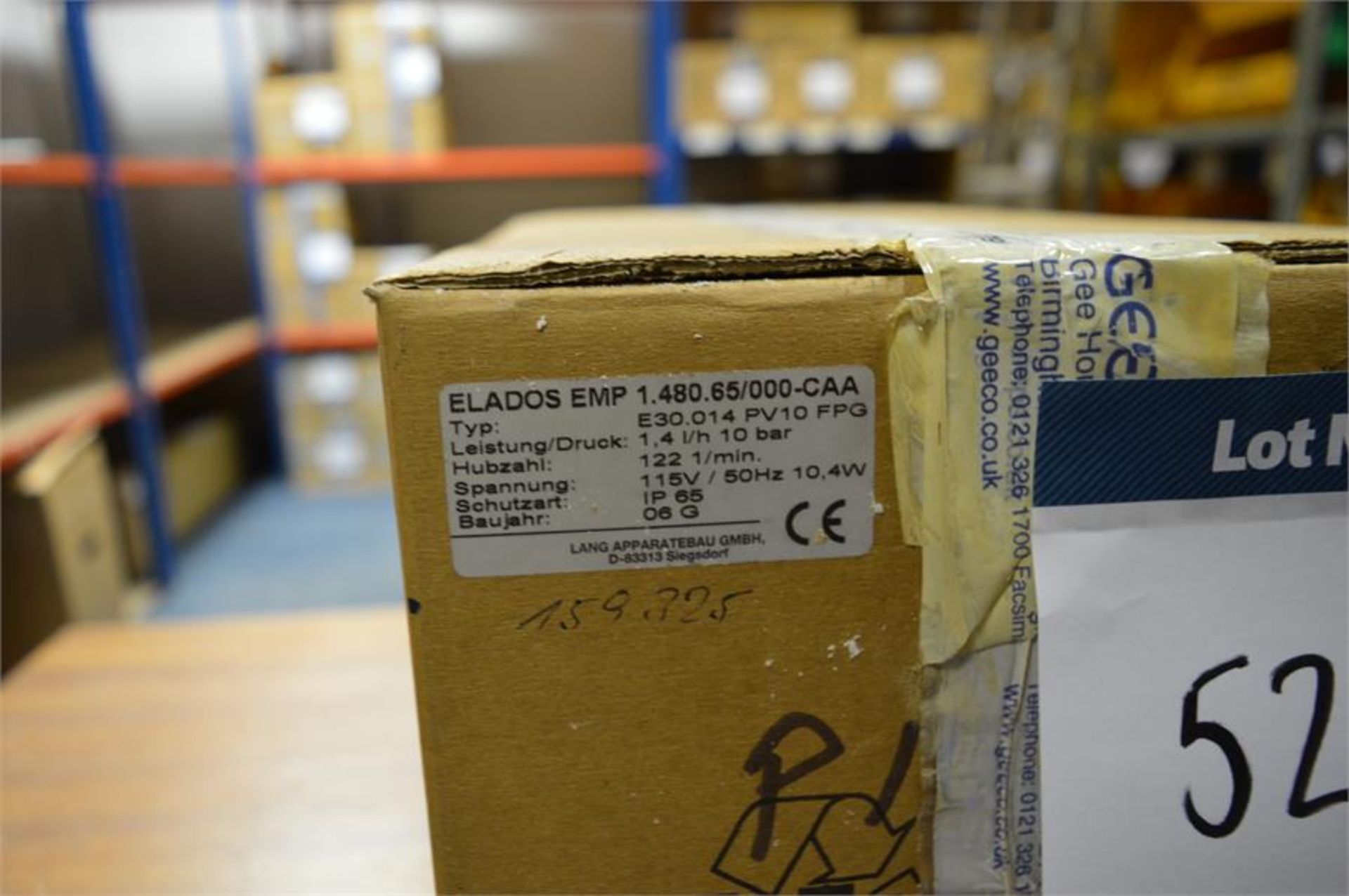 Ecolab, Elados EMP II E40 diaphragm metering pump, capacity 1.4 L/H/10 bar (boxed/possibly opened - Image 2 of 2