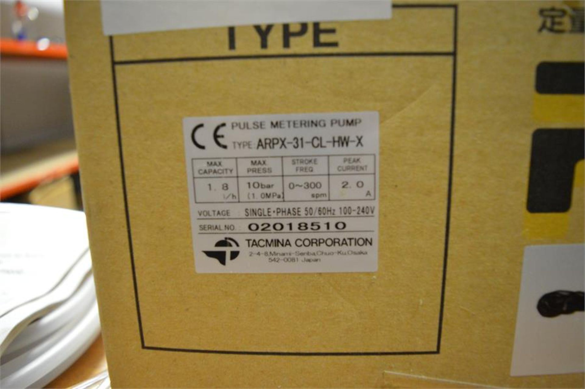 Tacmina, PXP-31-CL-HW-X pulse metering pump (boxed/opened) - Image 2 of 2