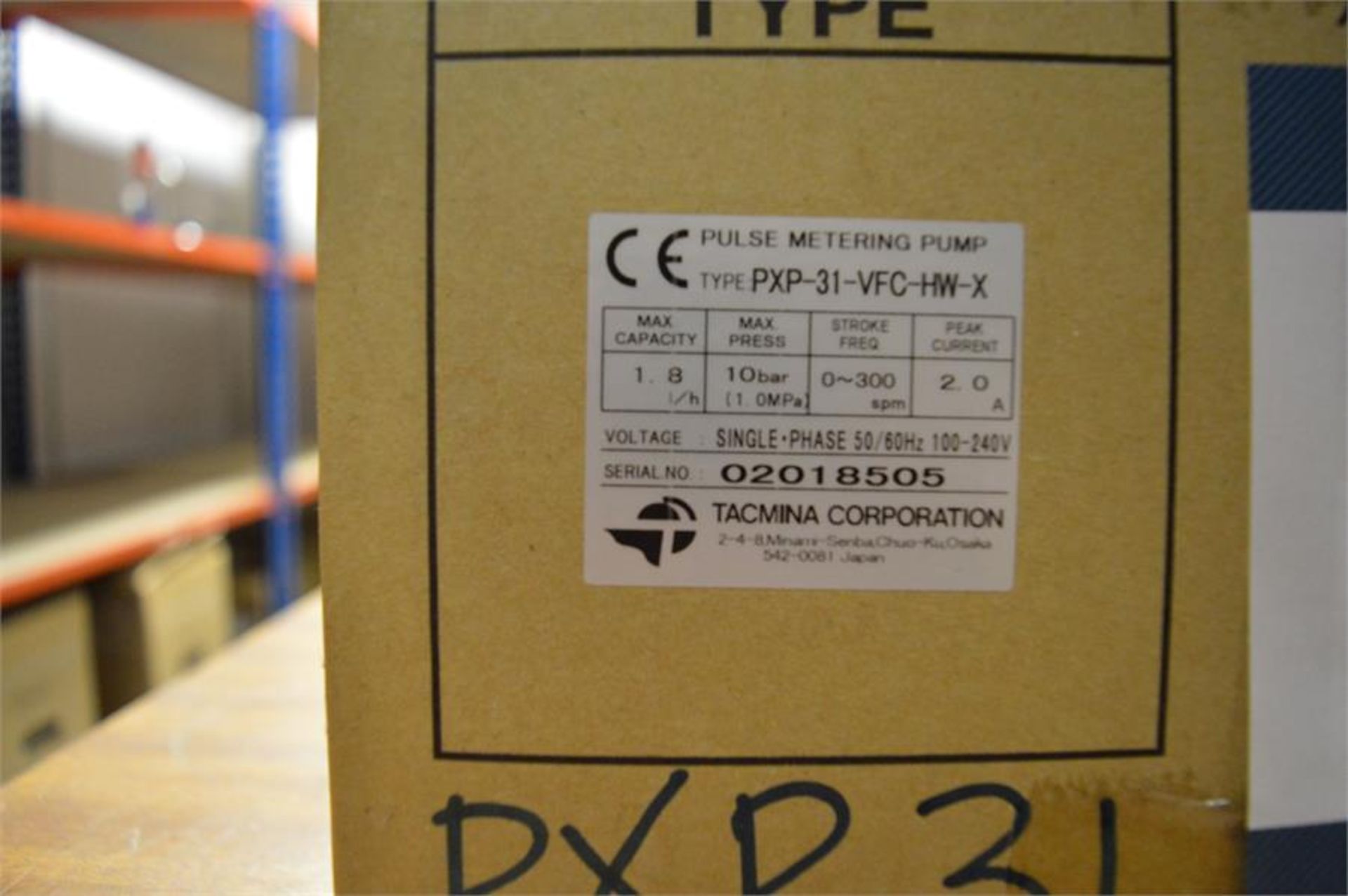 Tacmina, PXP-31-VFC-HW-X pulse metering pump (boxed/opened) - Image 2 of 2