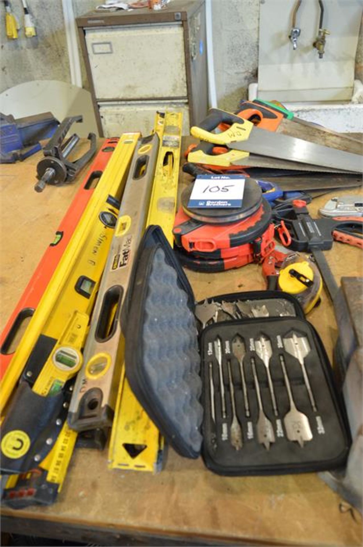 Handtools to include: saws, tape measures, screw drivers, hammers, spirit levels etc., as lotted