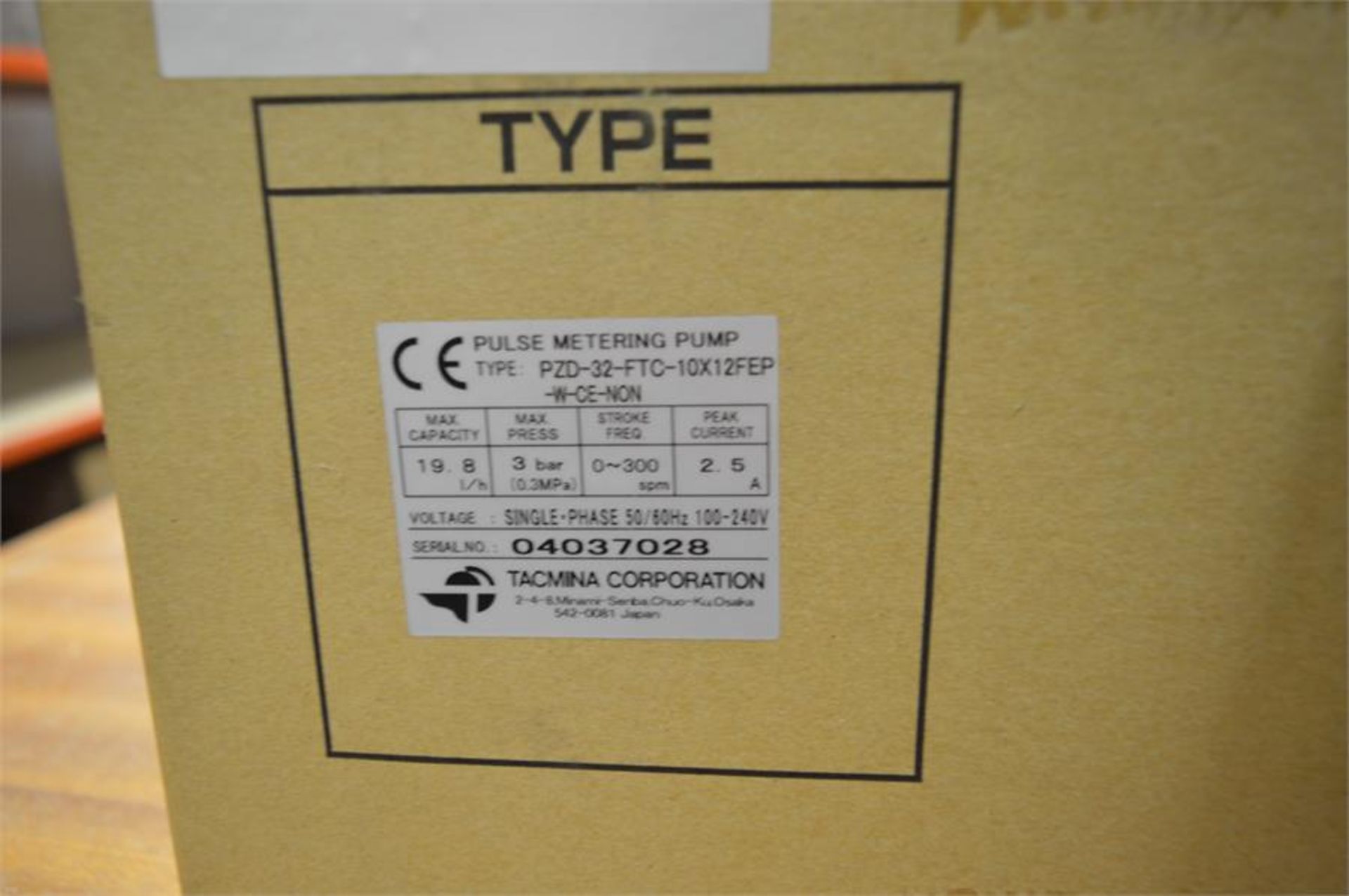 Tacmina, PZD-32-FTC-10X12FEP-W-CE-NON, pulse metering pump (boxed/opened) - Image 2 of 2