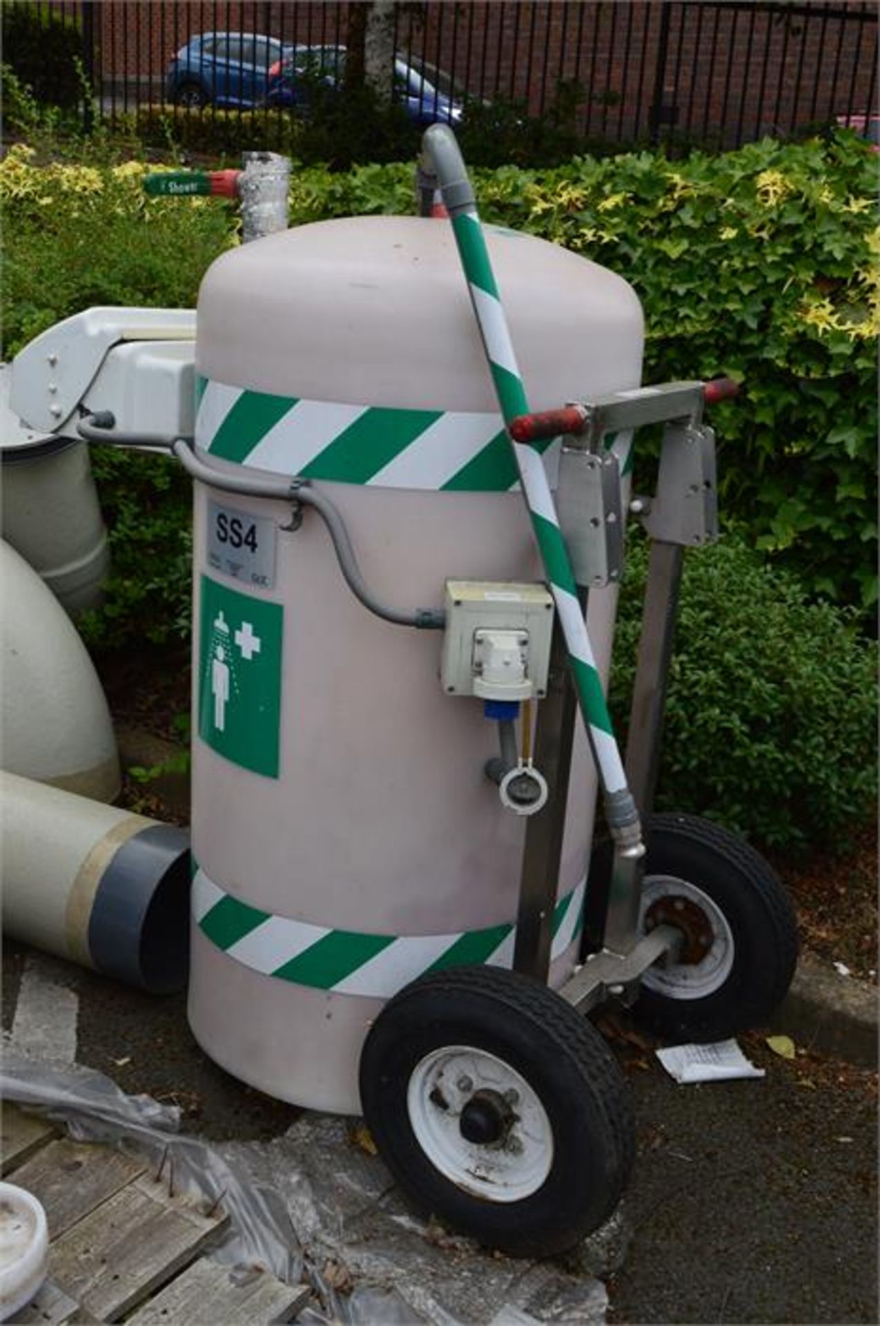 2 x Emergency Shower Company, mobile emergency shower, Item No. E905730/03 comprising trolley;