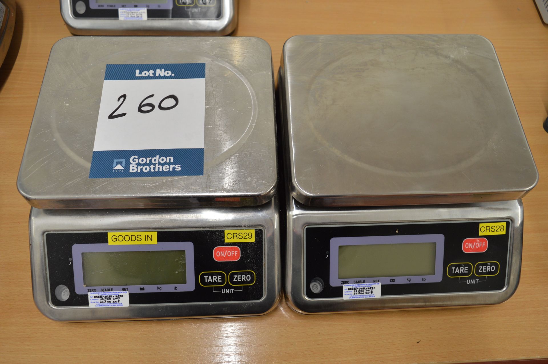 2 x T-Scale, Model 529B-15-D, 15kg bench top scales (Located at Crantock Bakery, Newquay)