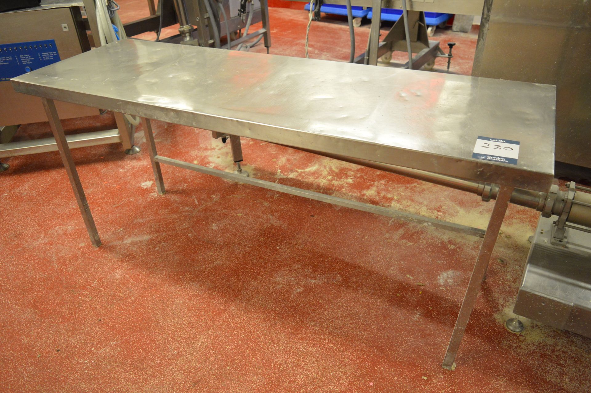 Stainless steel work bench with storage, 1.83m (w) x 0.61m (d) x 0.82m (h) (Located at Crantock