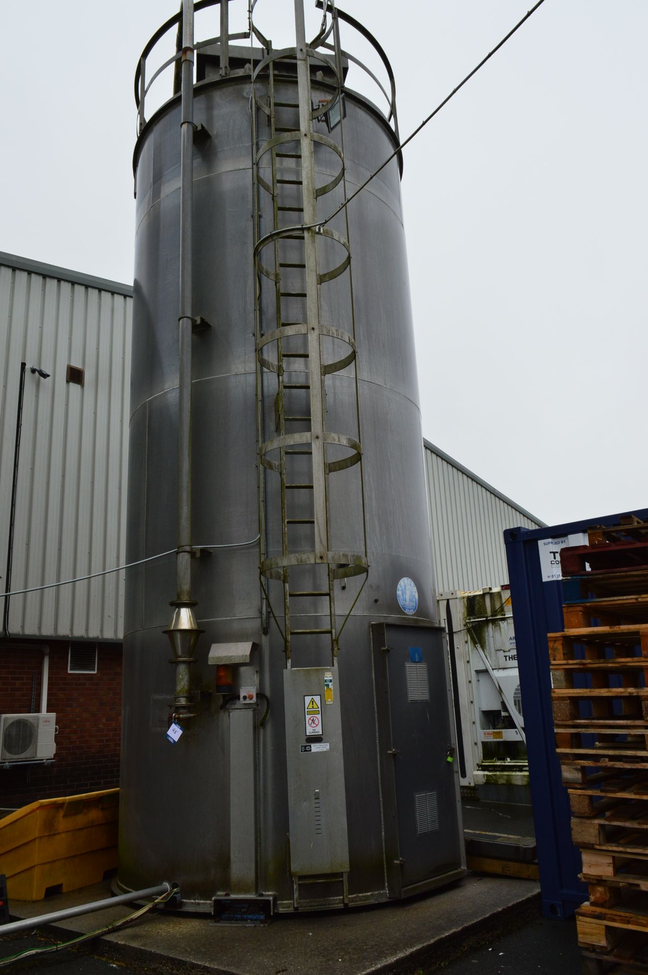 Scanflow Silos, stainless steel storage silo (Located at Crantock Bakery, Newquay)