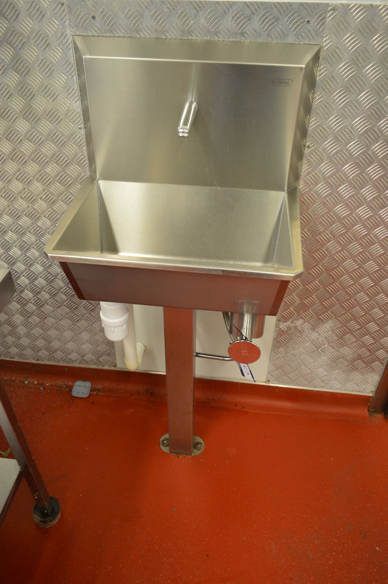 Three Syspal stainless steel hand wash sinks (Located at Crantock Bakery, Newquay)