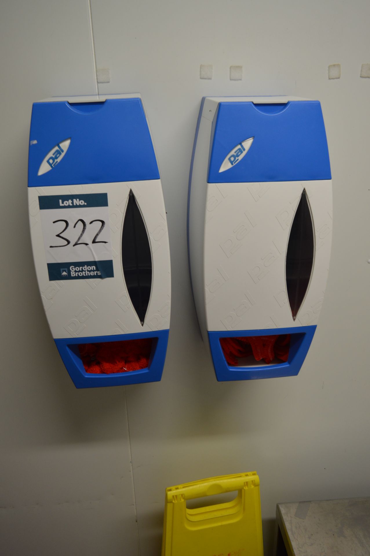 Soap / sanitiser dispensers and paper towel dispensers, wall mounted (Located at Crantock Bakery,