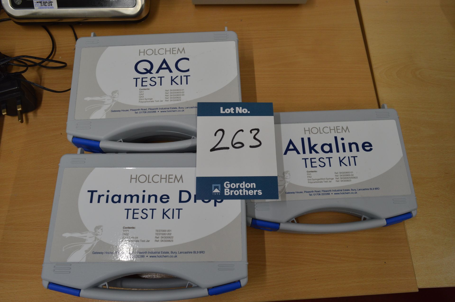 Holchem, 2 x QAC, 2 x Triamine drop and 1 x Alkaline test kits (Located at Crantock Bakery,