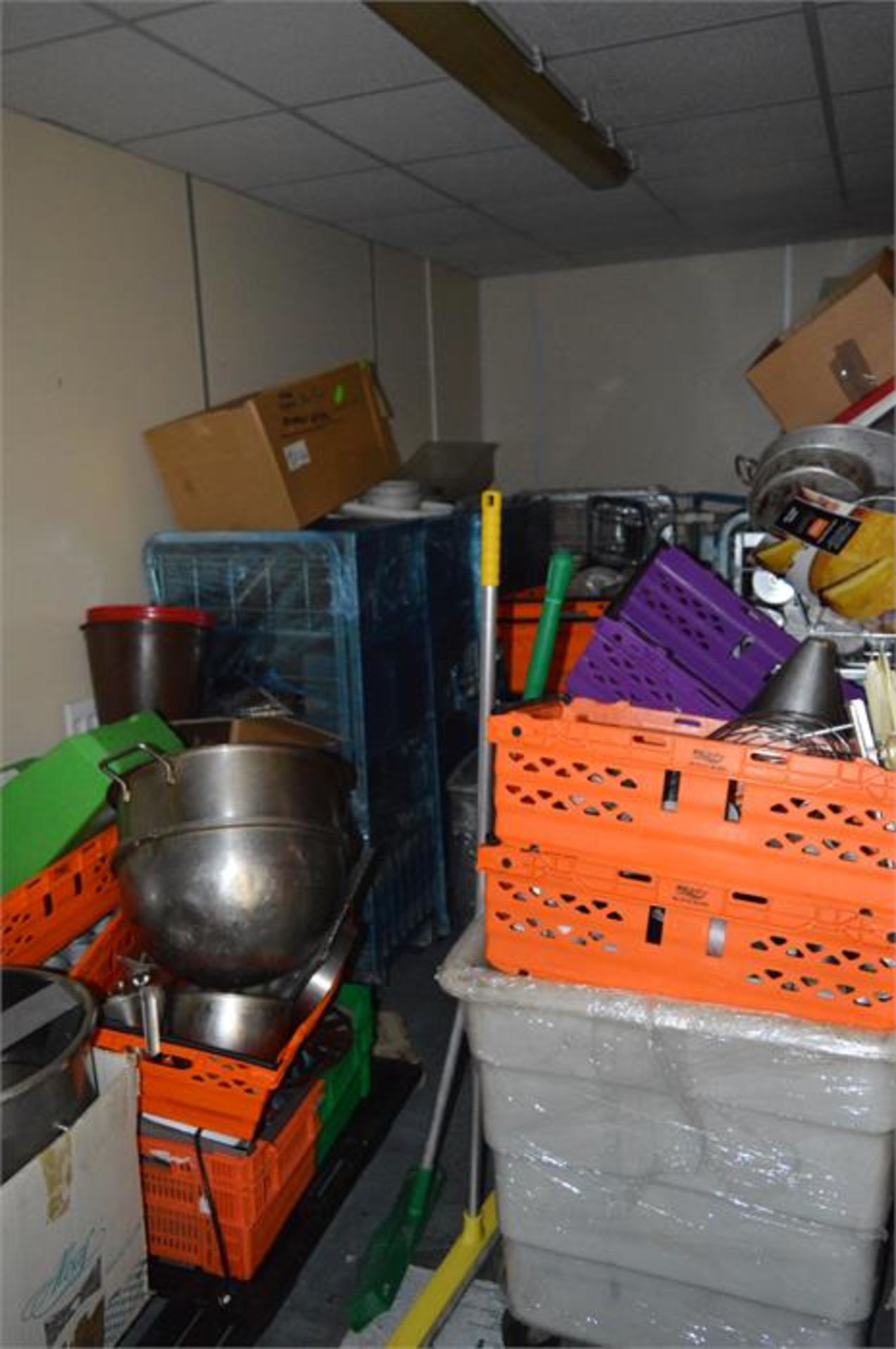 Contents of stock room to include: Packaging materials, oversides, cake bases, boxes, poly film,