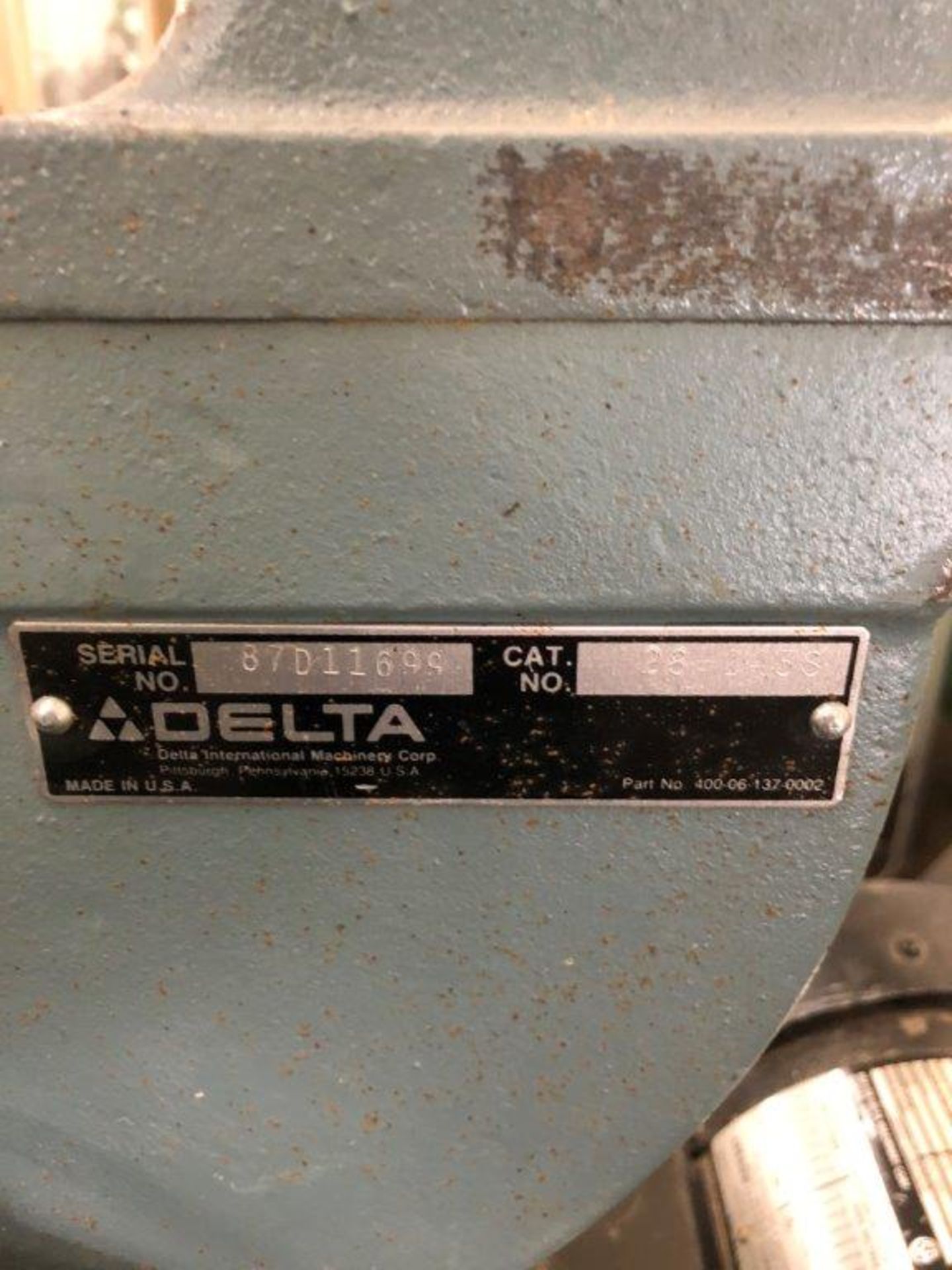 DELTA BAND SAW, mod: 62-008, 115/230 V, 9.4/4./ A, 3/4 HP, 3725 RPM - Image 4 of 10