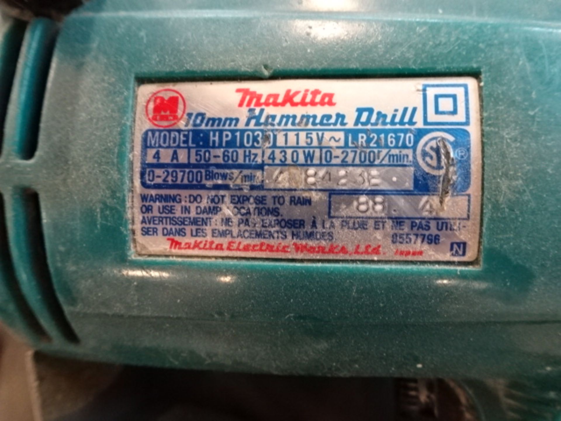 Perceuse à percussion électrique "Makita" Electric hammer drill - Image 2 of 2