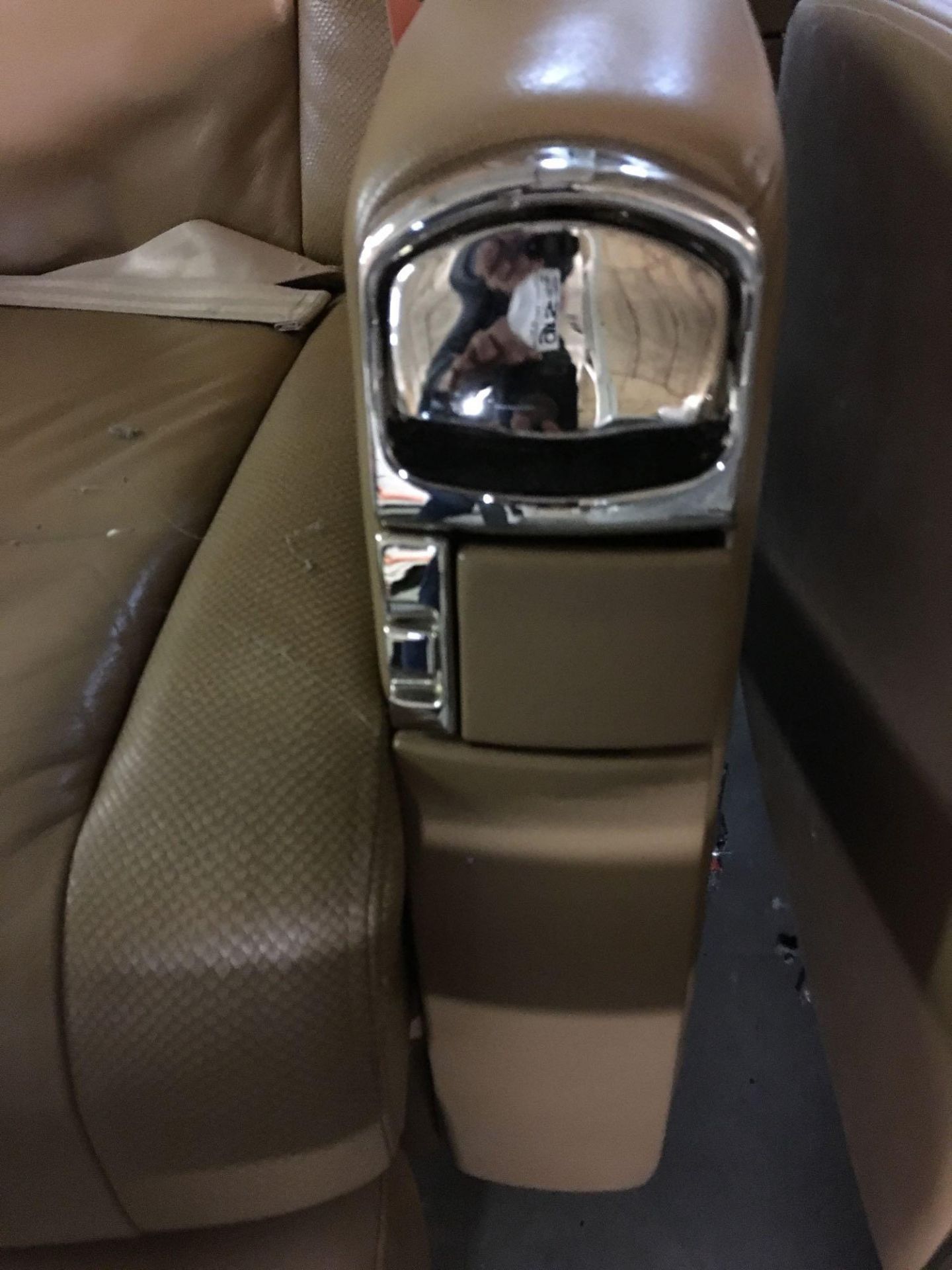 Tan Leather Airplane Bucket Seat - Image 8 of 9