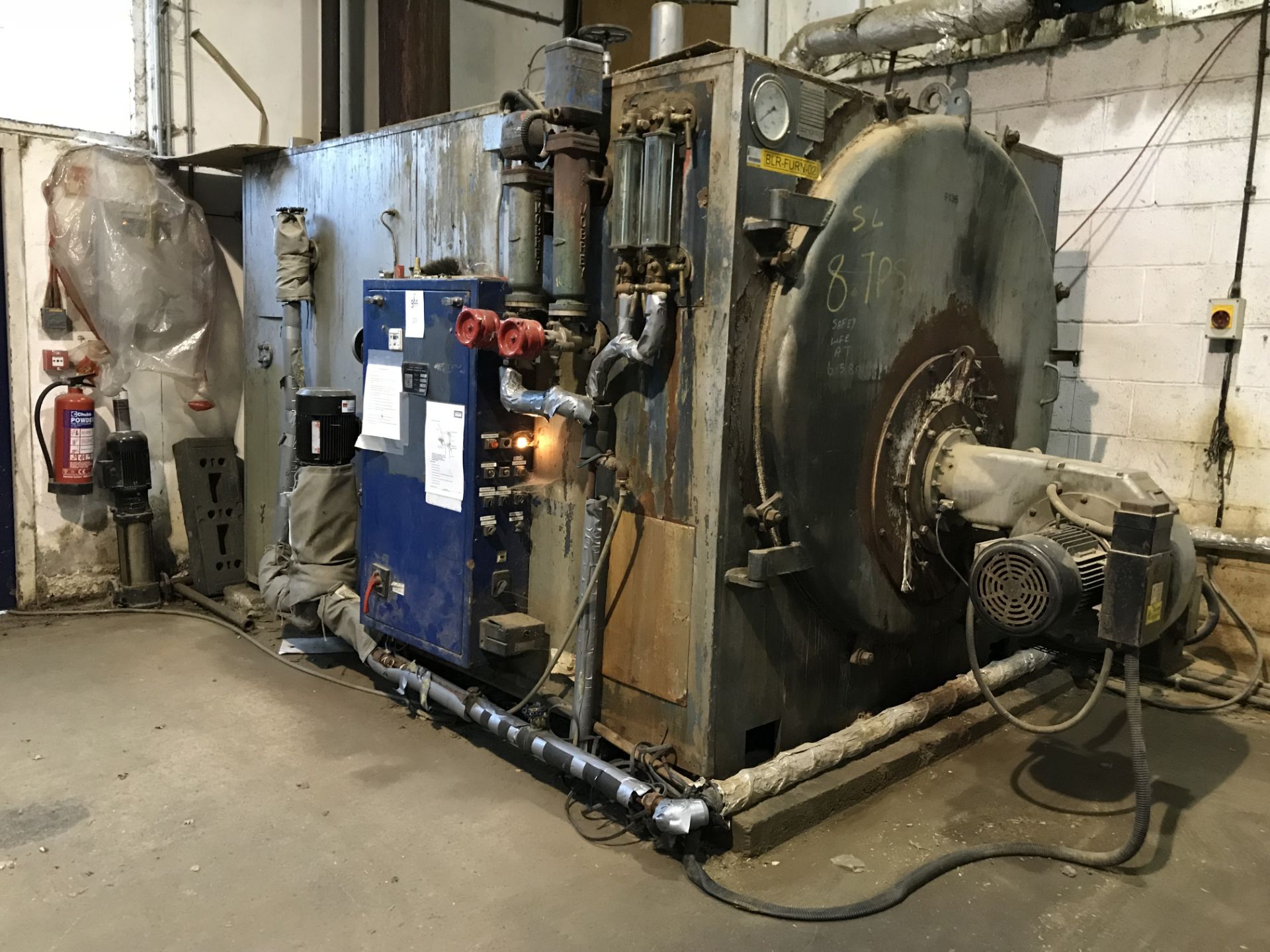 Thompson Cochran, Wee Chieftan oil fired boiler, 1755Kw-6170lbs/hr, 1.62N/mm test pressure, 1.04N/mm