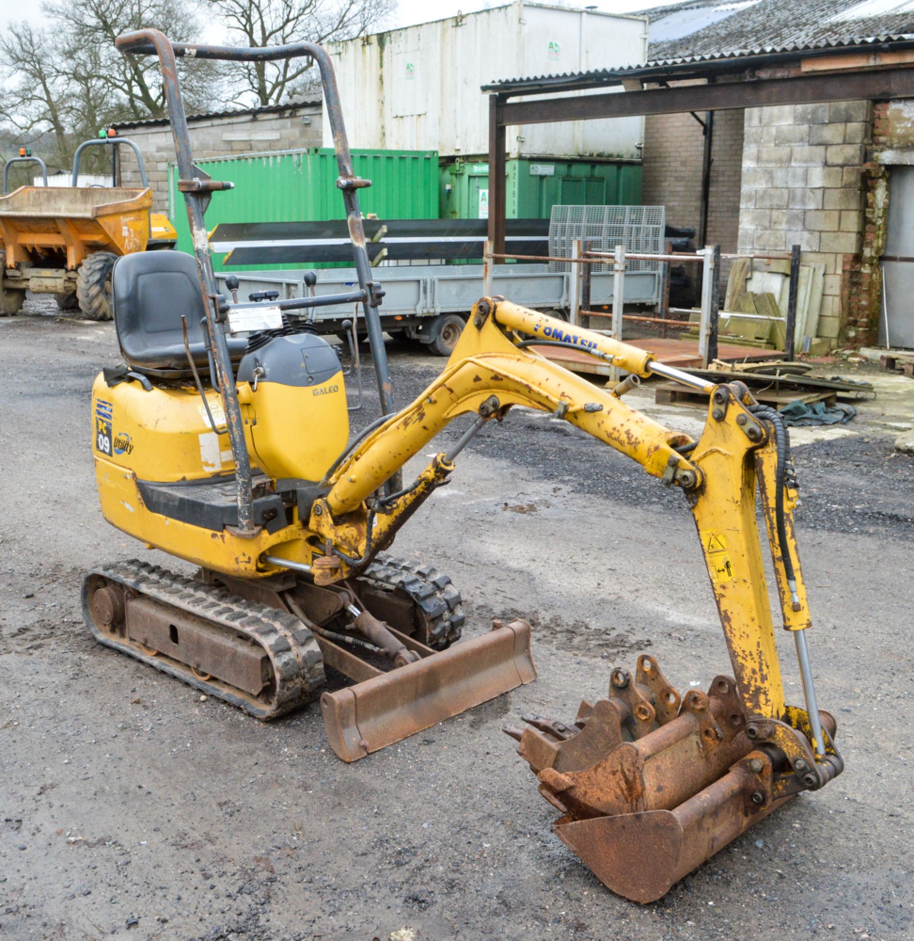 Komatsu PC09-1 Galeo 0.9 tonne rubber tracked micro excavator Year: S/N: 99671 Recorded Hours: - Image 4 of 11