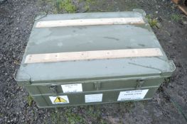 Zarges Aluminium shipping box (Ex MOD) Dimensions: 77cm L x 57cm W x 30cm D