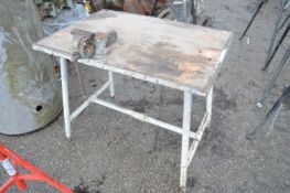 Collapsible work bench c/w engineers vice