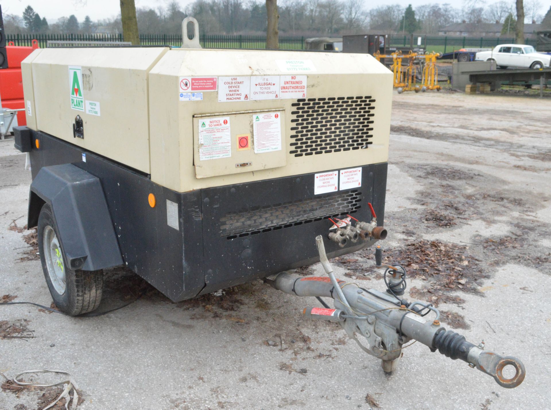 Ingersoll Rand 771 250 cfm diesel driven mobile air compressor Year: 2011 S/N: BY523009 Recorded