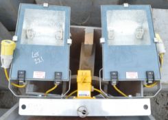 Pair of 110v flood lights c/w box A605367