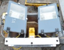 Pair of 110v flood lights c/w box A602198