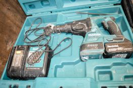 Makita 18v cordless SDS hammer drill c/w battery, charger & carry case E0009333