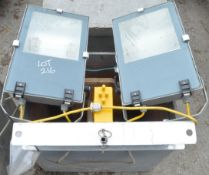 Pair of 110v flood lights c/w box A596223