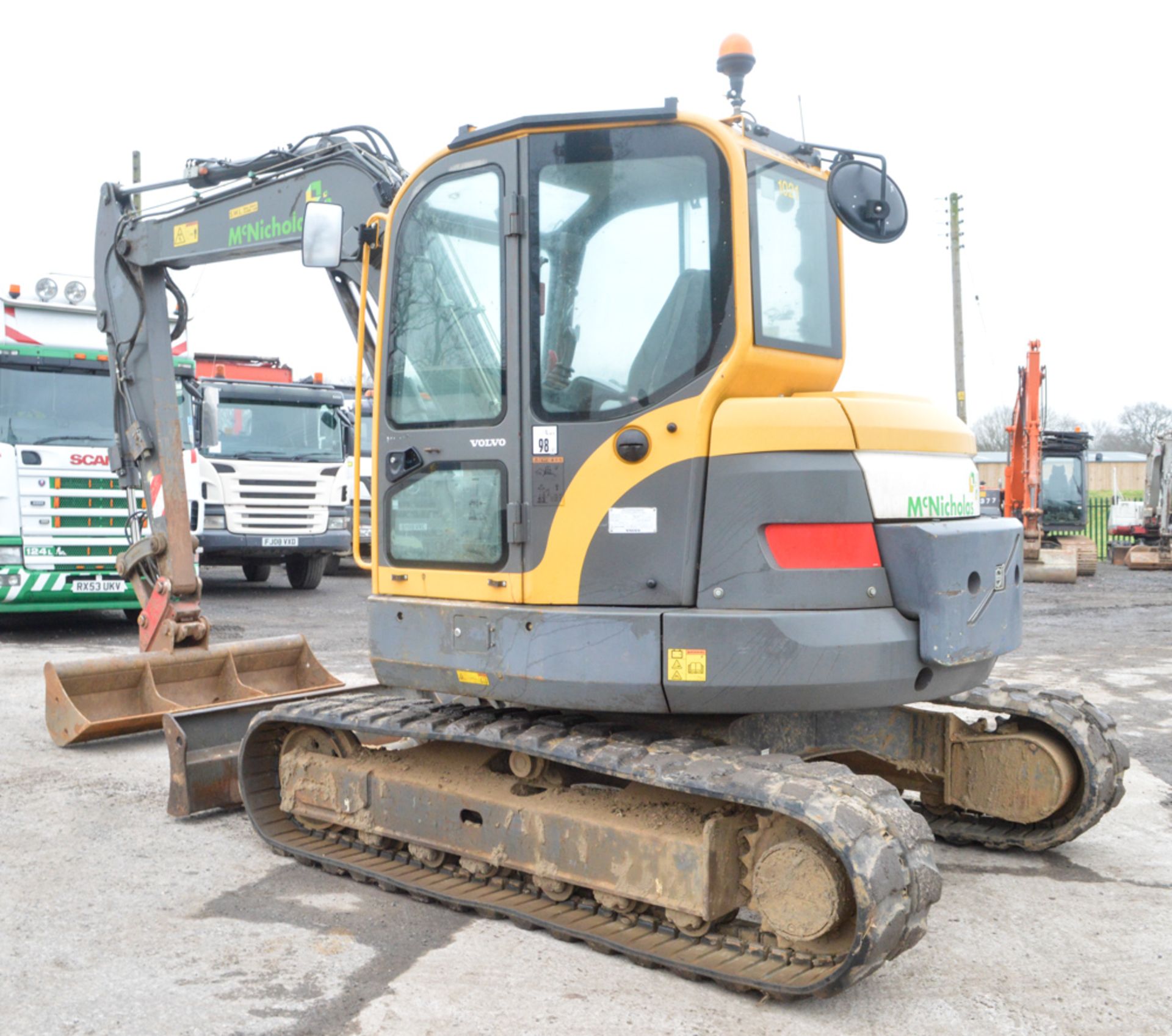 Volvo ECR88 8 tonne rubber tracked excavator Year: 2008 S/N: 12851 Recorded Hours: 7140 blade, - Image 2 of 12