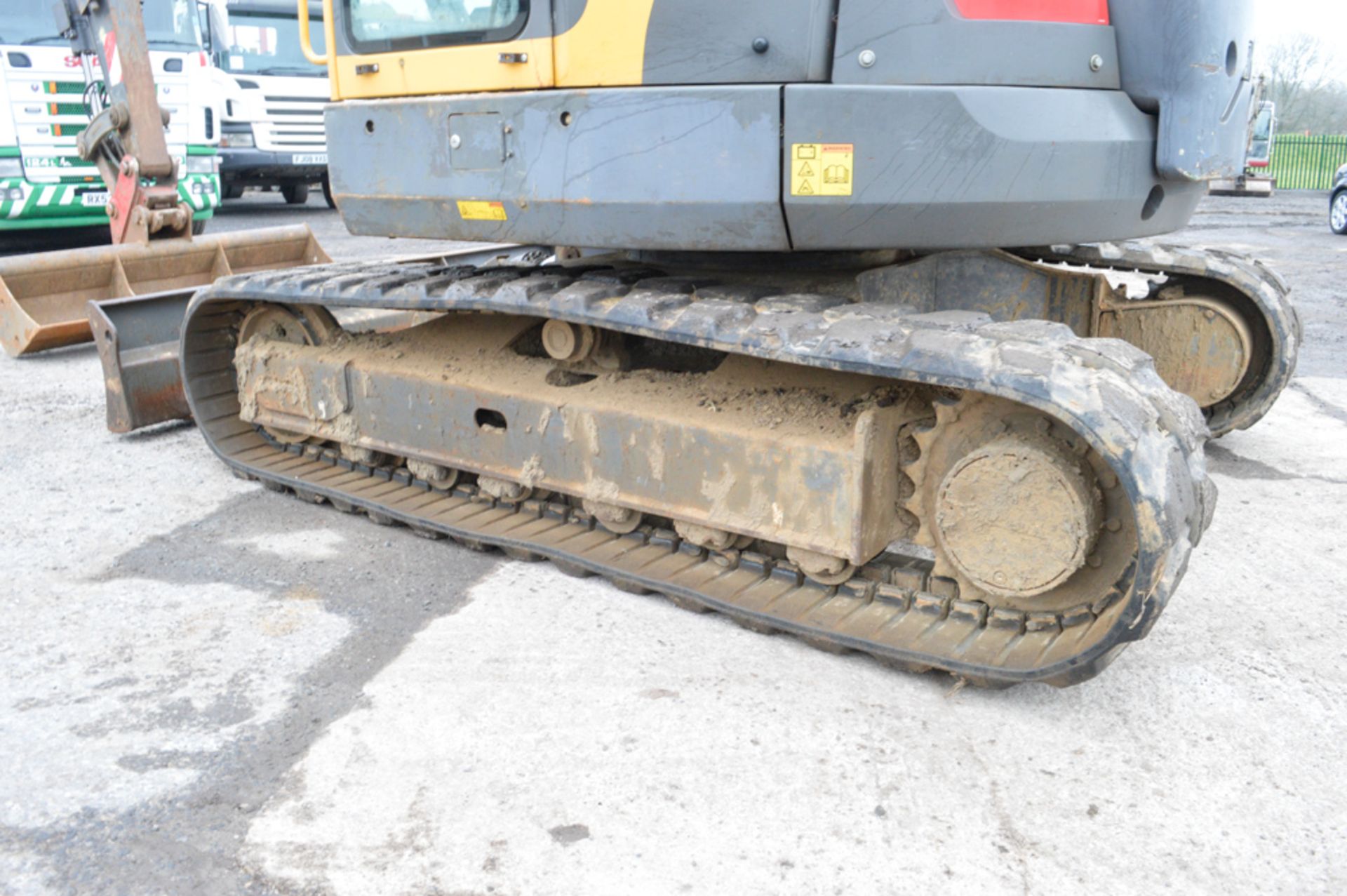 Volvo ECR88 8 tonne rubber tracked excavator Year: 2008 S/N: 12851 Recorded Hours: 7140 blade, - Image 8 of 12
