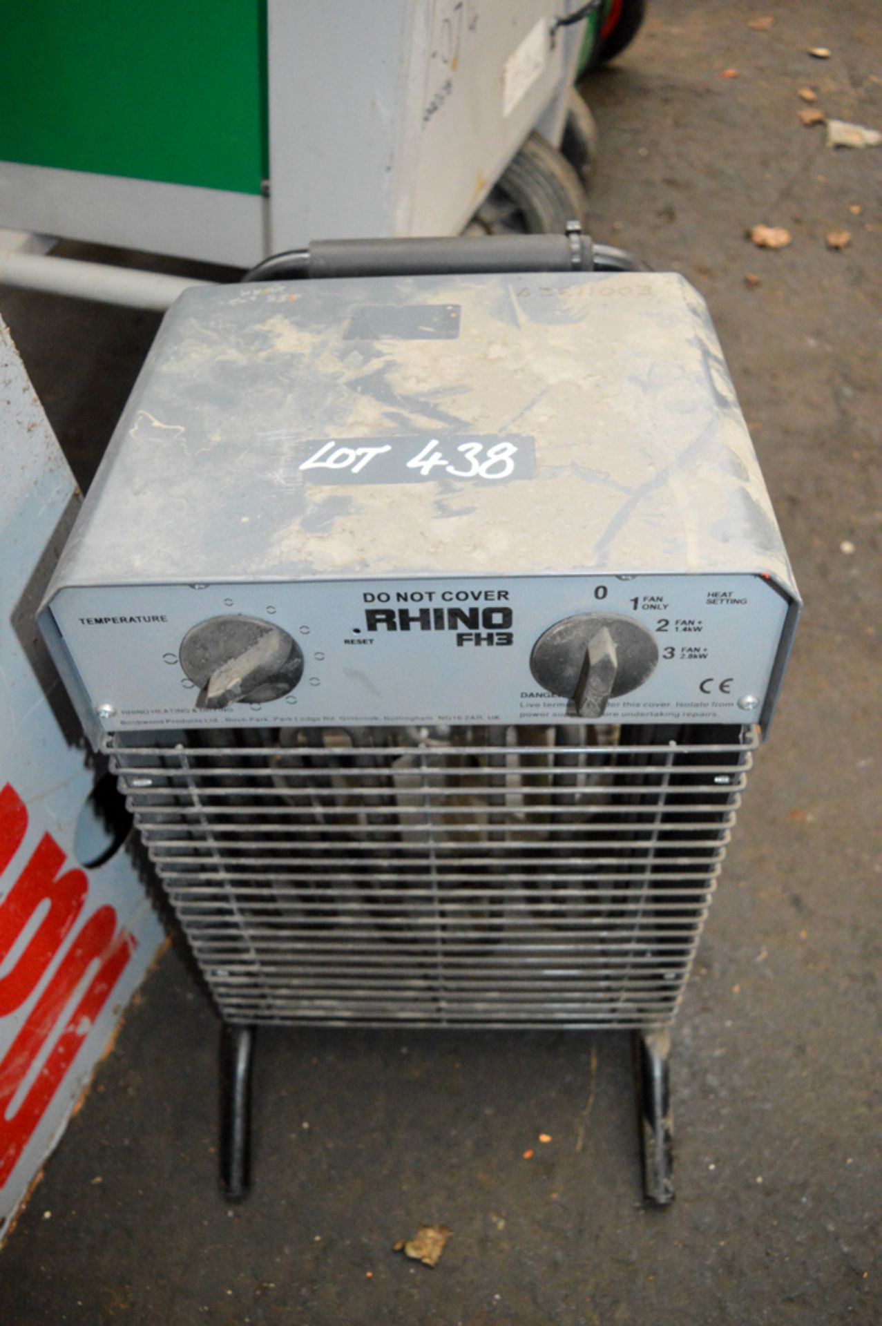 Rhino 110v fan heater E0011329