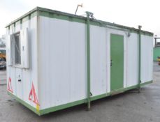 18ft x 8ft steel anti vandal site office/kitchen C/w keys in office  A666