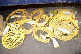 Quantity of various 110v extension leads