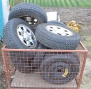 Stillage of miscellaneous wheels & tyres