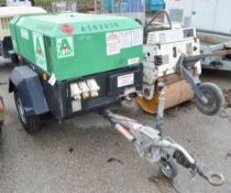 Doosan 7/41 diesel driven mobile air compressor/generator Year: 2011 Recorded Hours: 485 A563030