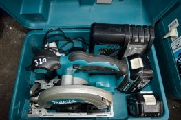 Makita 18v cordless circular saw c/w 2 batteries, charger & carry case A628456