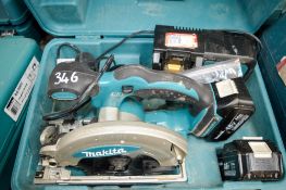 Makita 18v cordless circular saw c/w 2 batteries, charger & carry case A625355