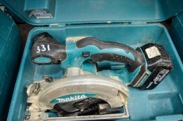 Makita 18v cordless circular saw c/w 2 batteries & carry case ** No Charger** A626636