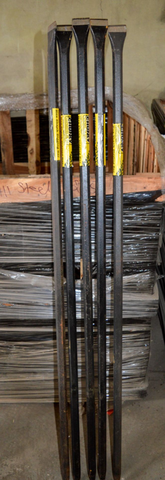 5 - 1500mm hex shanked steel digging bars New & unused