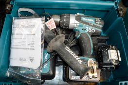 Makita 18v cordless power drill c/w 2 batteries, charger & carry case A677000