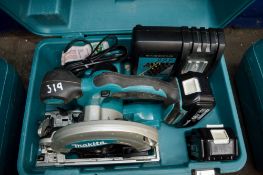 Makita 18v cordless circular saw c/w 2 batteries, charger & carry case A632708