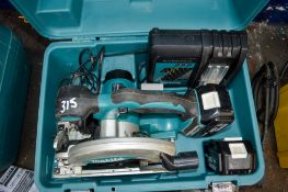 Makita 18v cordless circular saw c/w 2 batteries, charger & carry case A631208