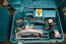 Makita 18v cordless circular saw c/w 2 batteries, charger & carry case P46441