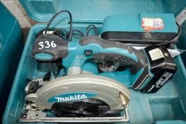 Makita 18v cordless circular saw c/w 2 batteries, charger & carry case A625356